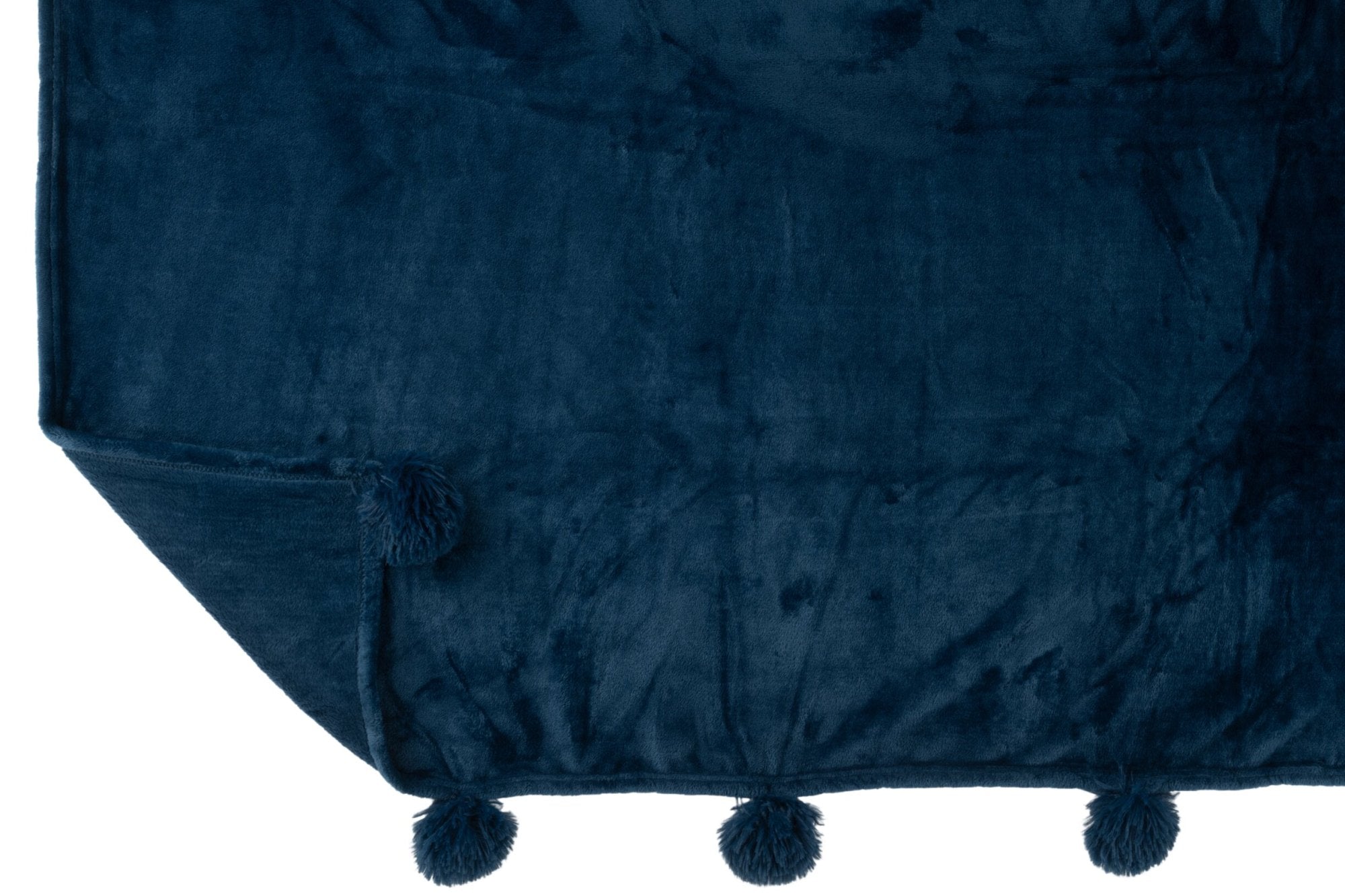 J-LINE PLAID POMPOM POLYESTER BLAUW