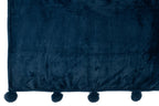 J-LINE PLAID POMPOM POLYESTER BLAUW