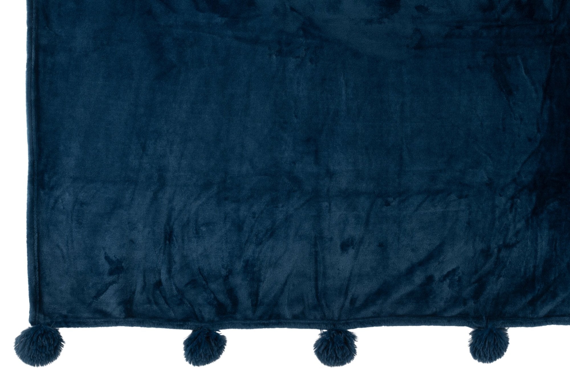 J-LINE PLAID POMPOM POLYESTER BLAUW