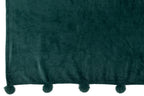 J-LINE PLAID POMPOM POLYESTER DONKERGROEN 170 X 130 CM