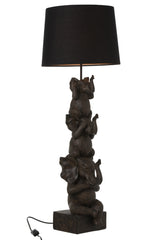 Lamp met 3 olifanten, polyresin, bruin - Tuincentrum Lopik