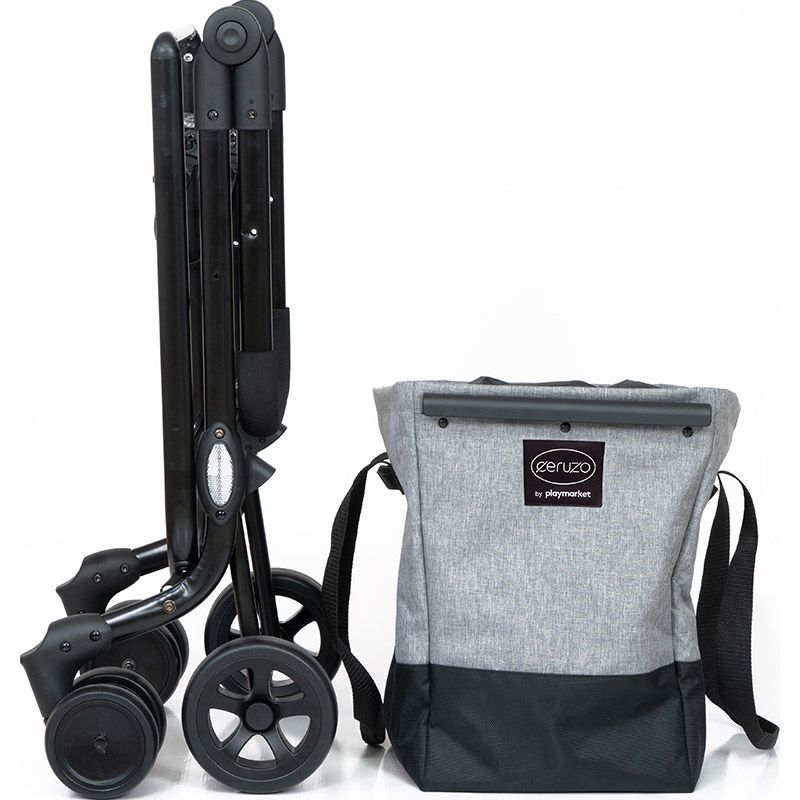 Ceruzo By Playmarket Easy Go Boodschappentrolley  - Zwart-Rood