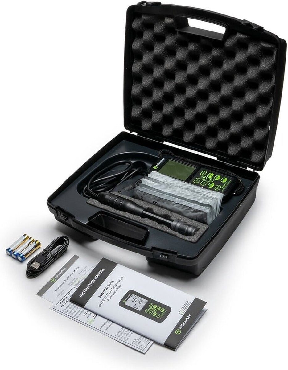 MW806 MAX 4-IN-1 COMBI METER / DATALOGGER MET USB (pH/EC/TDS/TEMP)