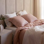 COCO & CICI ECO BAMBOE DEKBEDOVERTREK POWDER PEACH SINGLE 140 X 200 CM + 1 KUSSENSLOOP 60 X 70 CM