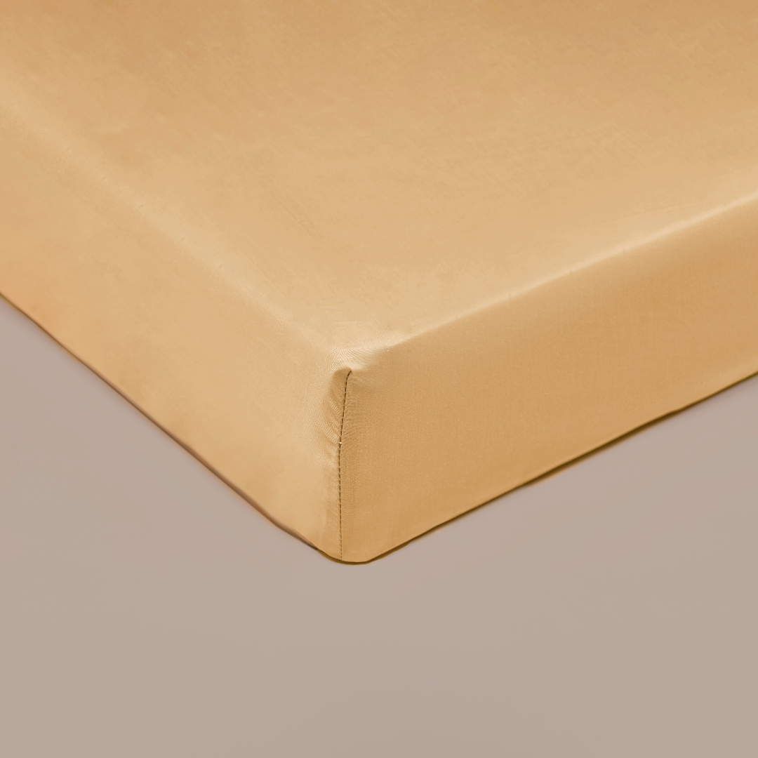 Coco & Cici - Bamboe Hoeslaken 90 x 210 cm - 1 Persoons Beddengoed - Okergeel - Elastiek Rondom - 100% Eco Bamboe - Tuincentrum Lopik
