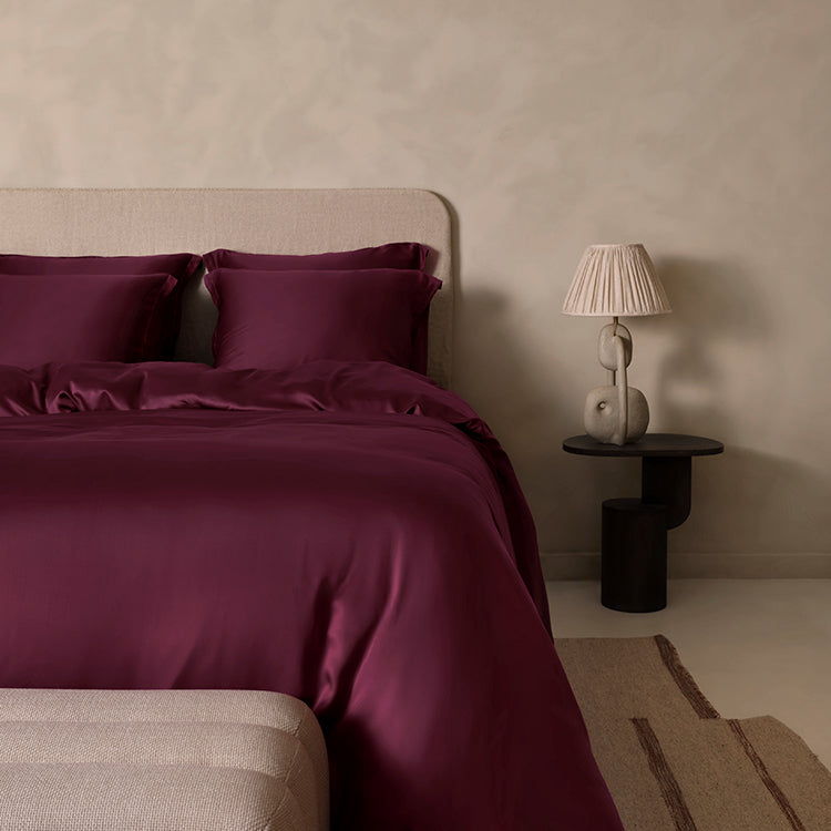 COCO & CICI ECO BAMBOE SATEEN DEKBEDOVERTREK BORDEAUX