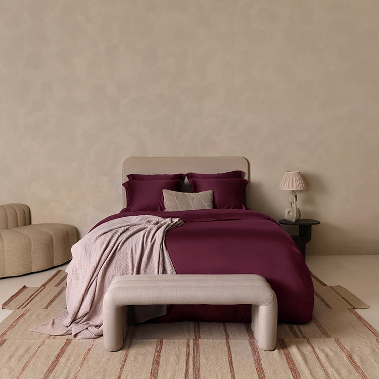 COCO & CICI ECO BAMBOE SATEEN DEKBEDOVERTREK BORDEAUX