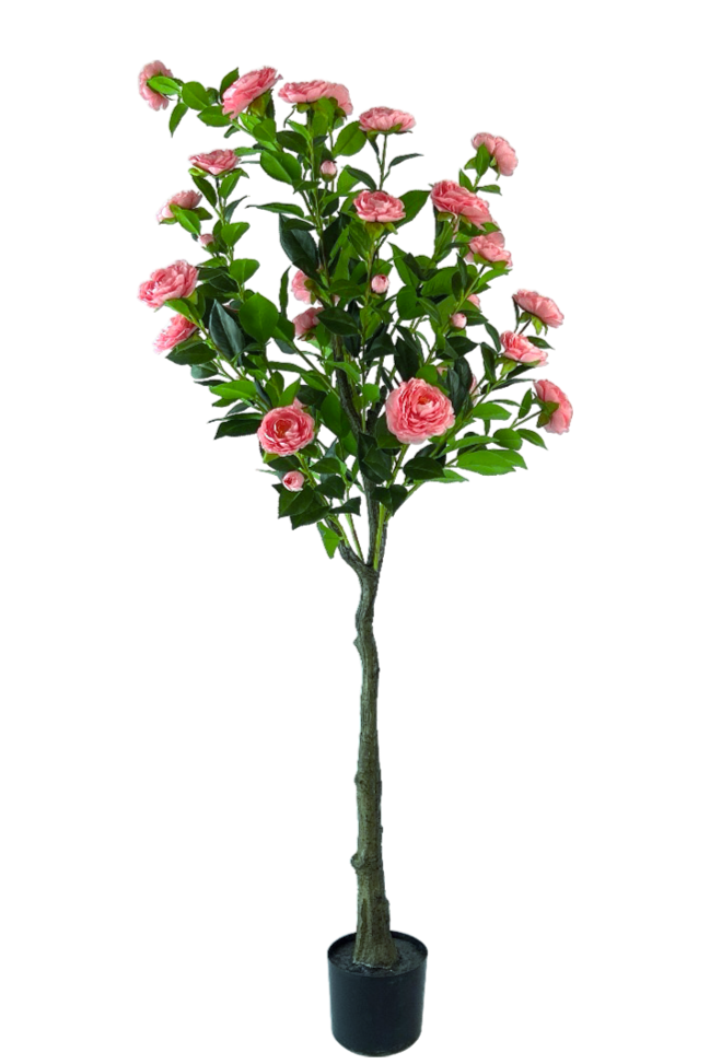 NEVERLEAFS KUNSTPLANT CAMELIA LUXE 160 CM ROZE/GROEN