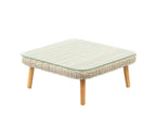 MIRA LOUNGE CORNER TABLE 80X80X40CM ALU LICHTGEEL WICKER WIT NATUREL ACACIA TEAK LOOK GLASPLAAT