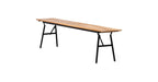 VERNON INKLAPBARE TUINBANK ACACIA LIGHT TEAK LOOK / STAAL ZWART