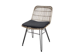 FLAMINGO DINING CHAIR ZONDER ARMLEUNINGEN STAAL BAMBOO LOOK SET VAN 2