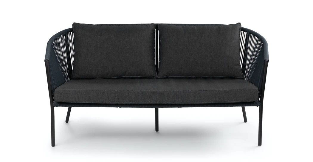 REIMS LOUNGE BANK 2-ZITS ZWART