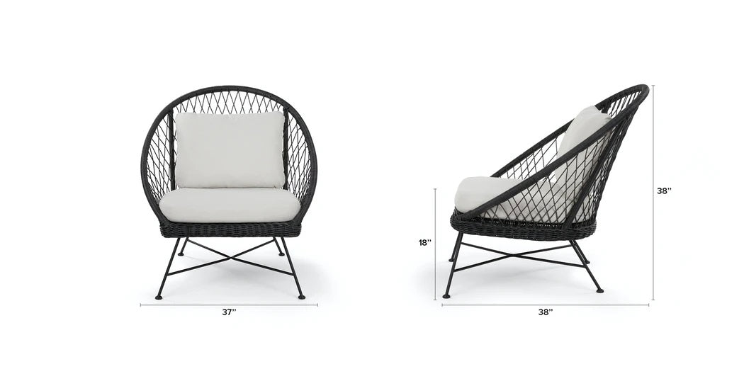 BATEA LOUNGE CHAIR 12053 L96 X W95.5 X H96.5CM ALU BLACK