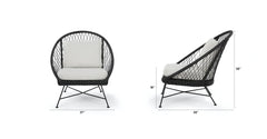 BATEA LOUNGE CHAIR 12053 L96 X W95.5 X H96.5CM ALU BLACK