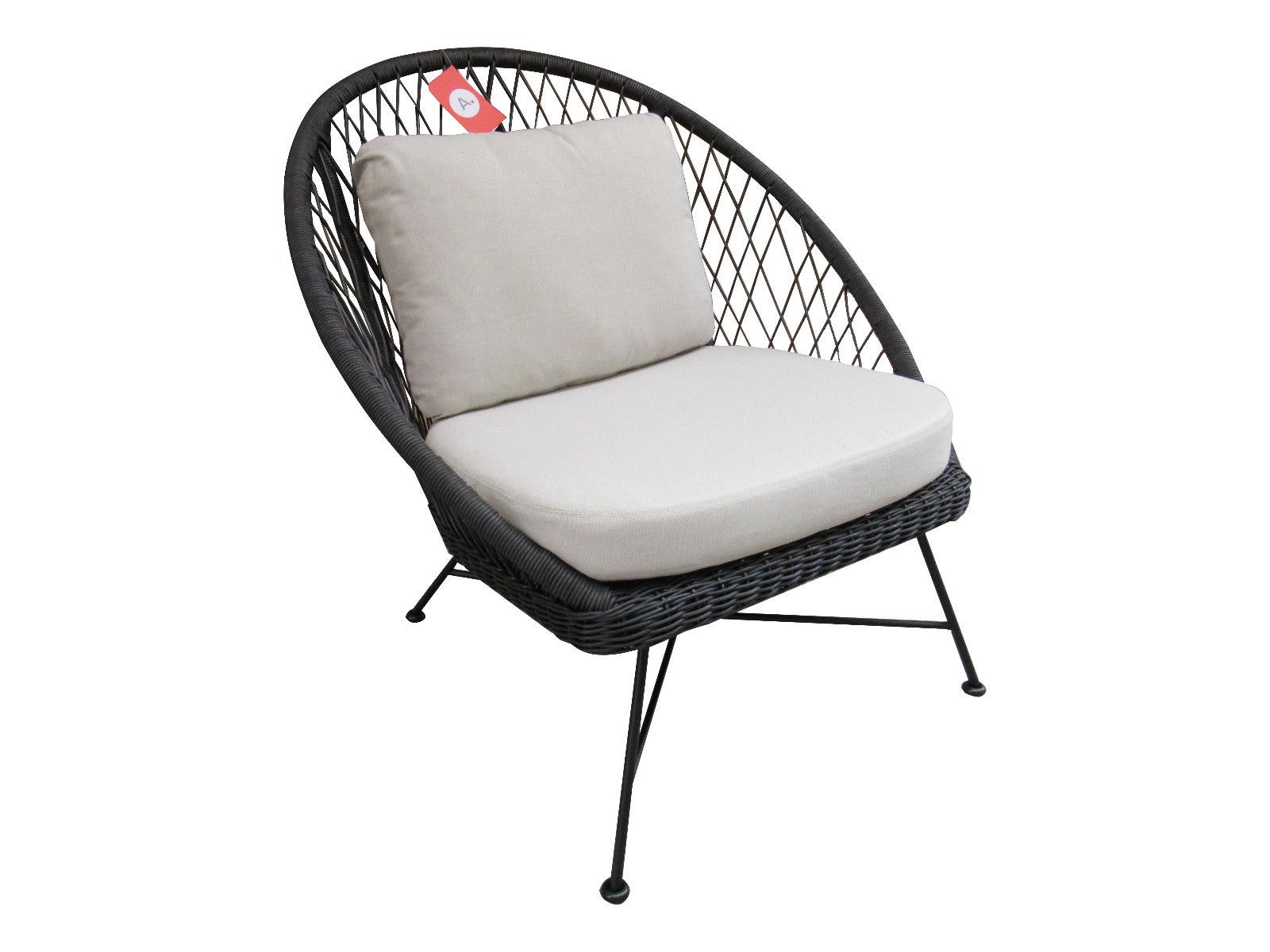 BATEA LOUNGE CHAIR 12053 L96 X W95.5 X H96.5CM ALU BLACK