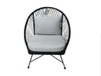 BATEA LOUNGE CHAIR 12053 L96 X W95.5 X H96.5CM ALU BLACK