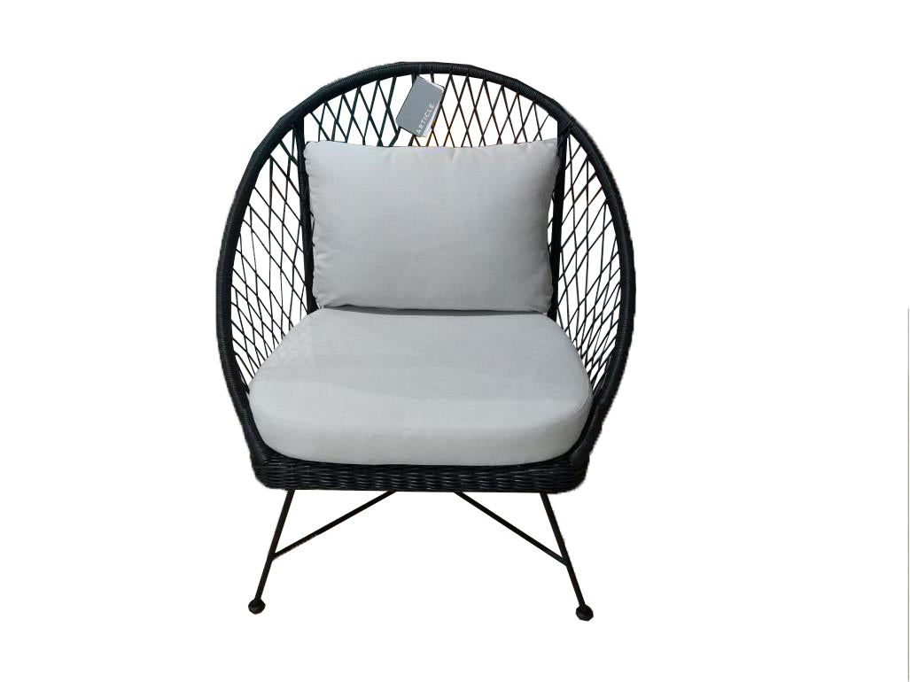 BATEA LOUNGE CHAIR 12053 L96 X W95.5 X H96.5CM ALU BLACK
