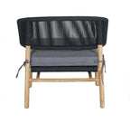 DENVER COFFEE CHAIR ALU ANTRACIET ROPE 4.5MM ANTRACIET ACACIA LIGHT TEAK LOOK ROYAL ANTHRACITE KUSSENS