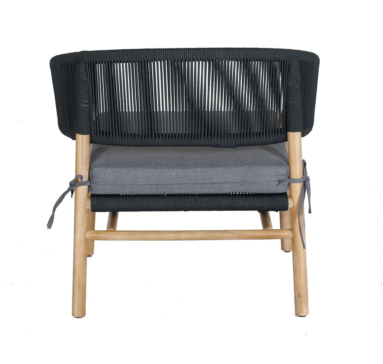 DENVER COFFEE CHAIR ALU ANTRACIET ROPE 4.5MM ANTRACIET ACACIA LIGHT TEAK LOOK ROYAL ANTHRACITE KUSSENS