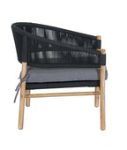 DENVER COFFEE CHAIR ALU ANTRACIET ROPE 4.5MM ANTRACIET ACACIA LIGHT TEAK LOOK ROYAL ANTHRACITE KUSSENS