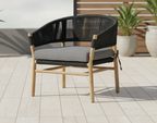 DENVER COFFEE CHAIR ALU ANTRACIET ROPE 4.5MM ANTRACIET ACACIA LIGHT TEAK LOOK ROYAL ANTHRACITE KUSSENS