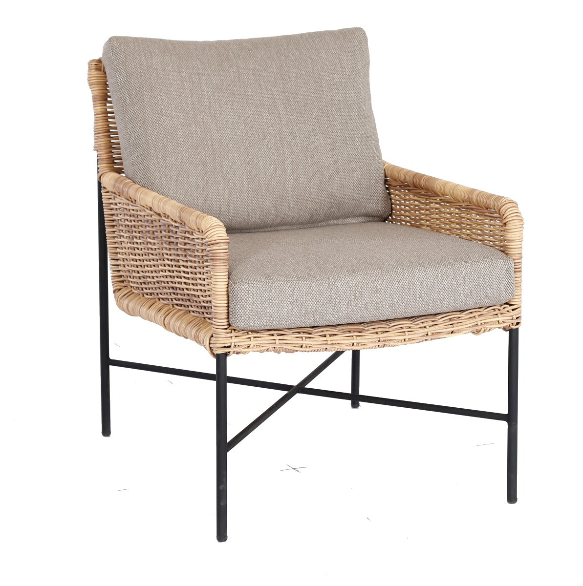 ESTORIL LOUNGESTOEL ZWART RATTAN