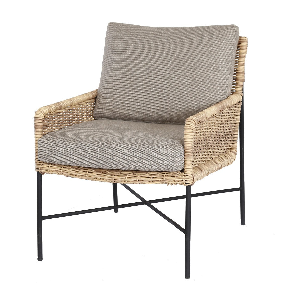 ESTORIL LOUNGESTOEL ZWART RATTAN