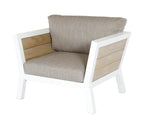 VALONGO LOUNGESTOEL WIT / LIGHT TEAK LOOK