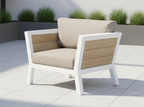 VALONGO LOUNGESTOEL WIT / LIGHT TEAK LOOK