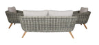 SERRANO LOUNGESET 4-DELIG ALU GRIJS / WICKER ROUND 10MM GREEN FADED GREY / ACACIA LIGHT TEAK LOOK