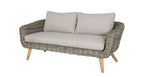 SERRANO LOUNGESET 4-DELIG ALU GRIJS / WICKER ROUND 10MM GREEN FADED GREY / ACACIA LIGHT TEAK LOOK