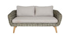 SERRANO LOUNGESET 4-DELIG ALU GRIJS / WICKER ROUND 10MM GREEN FADED GREY / ACACIA LIGHT TEAK LOOK