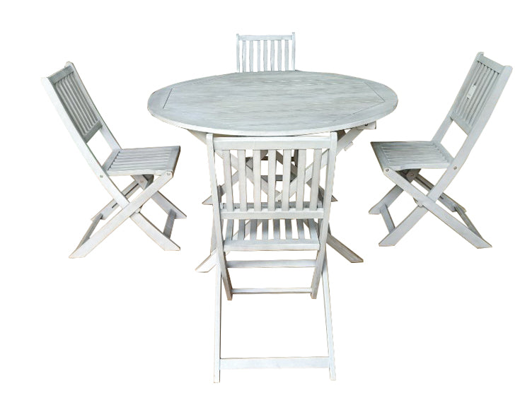 RAVELLO DINING SET 5PCS RONDE TAFEL DIA.120X75CM + 4 STOELEN