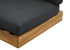 LOS ANGELES LOUNGE HOEKSTUK 984 STAAL ZWART / ACACIA LIGHT TEAK LOOK