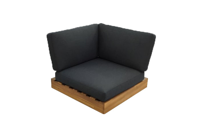 LOS ANGELES LOUNGE HOEKSTUK 984 STAAL ZWART / ACACIA LIGHT TEAK LOOK