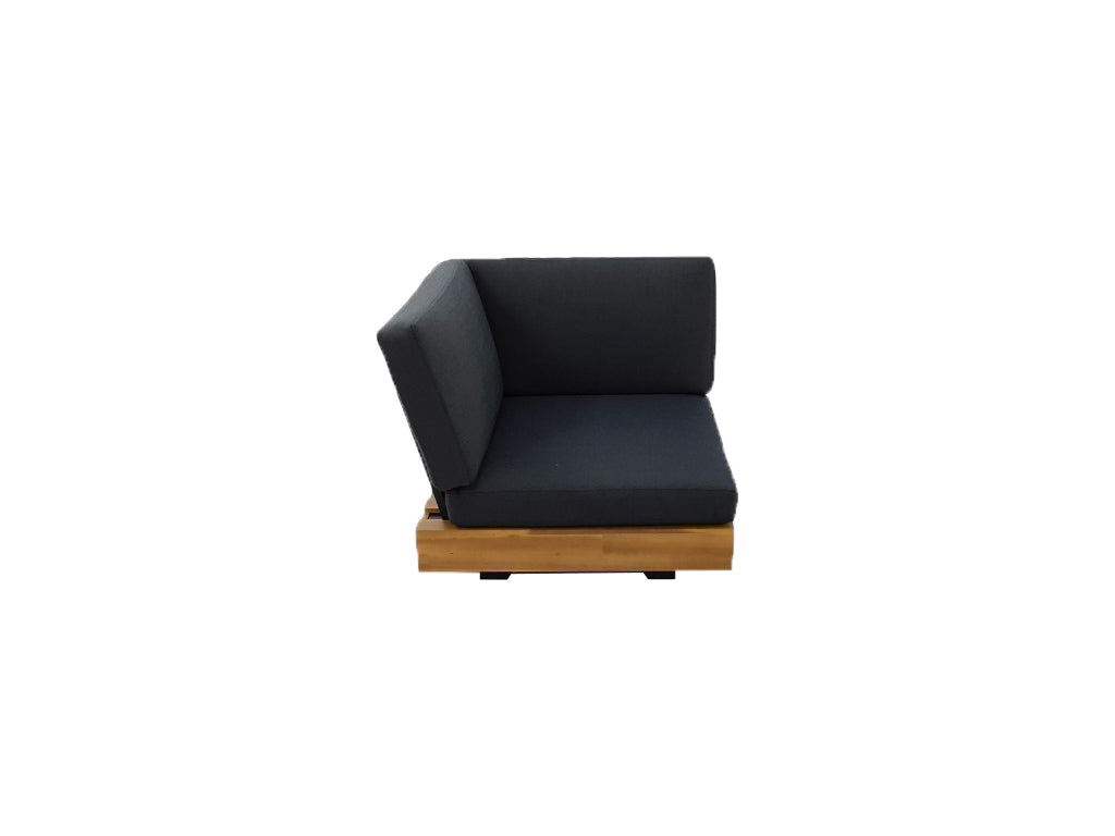 LOS ANGELES LOUNGE HOEKSTUK 984 STAAL ZWART / ACACIA LIGHT TEAK LOOK