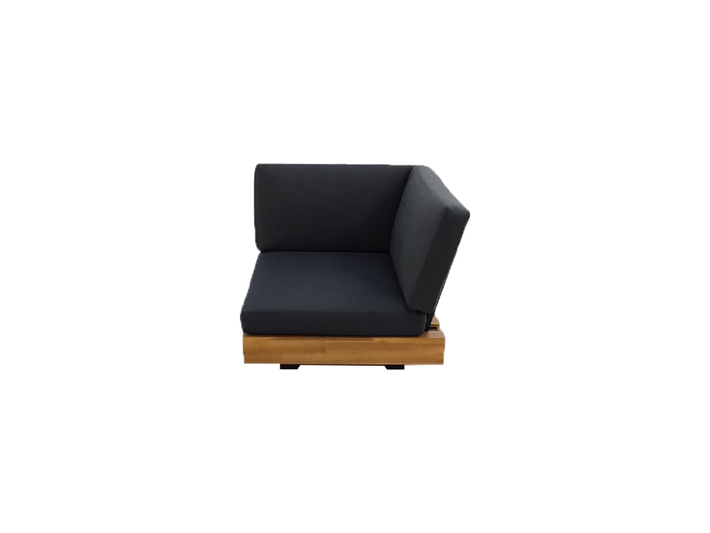 LOS ANGELES LOUNGE HOEKSTUK 984 STAAL ZWART / ACACIA LIGHT TEAK LOOK