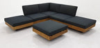 LOS ANGELES LOUNGE TABLE 984 ACACIA LIGHT TEAK LOOK STAAL ZWART 75X75X21.5CM