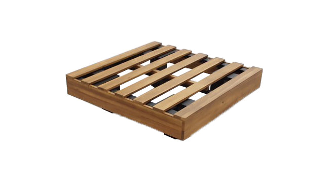 LOS ANGELES LOUNGE TABLE 984 ACACIA LIGHT TEAK LOOK STAAL ZWART 75X75X21.5CM