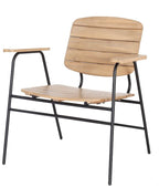 ORBEC LOUNGESTOEL ZWART / LIGHT TEAK LOOK