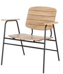 ORBEC LOUNGESTOEL ZWART / LIGHT TEAK LOOK