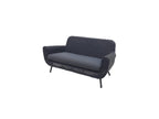 JONAH 2-ZITS SOFA STAAL DONKERGRIJS WICKER ROUND 3MM DONKERGRIJS ANTRACIET ROYAL GREY BRANDVERTRAGENDE KUSSENS
