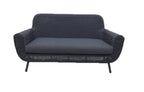 JONAH 2-ZITS SOFA STAAL DONKERGRIJS WICKER ROUND 3MM DONKERGRIJS ANTRACIET ROYAL GREY BRANDVERTRAGENDE KUSSENS