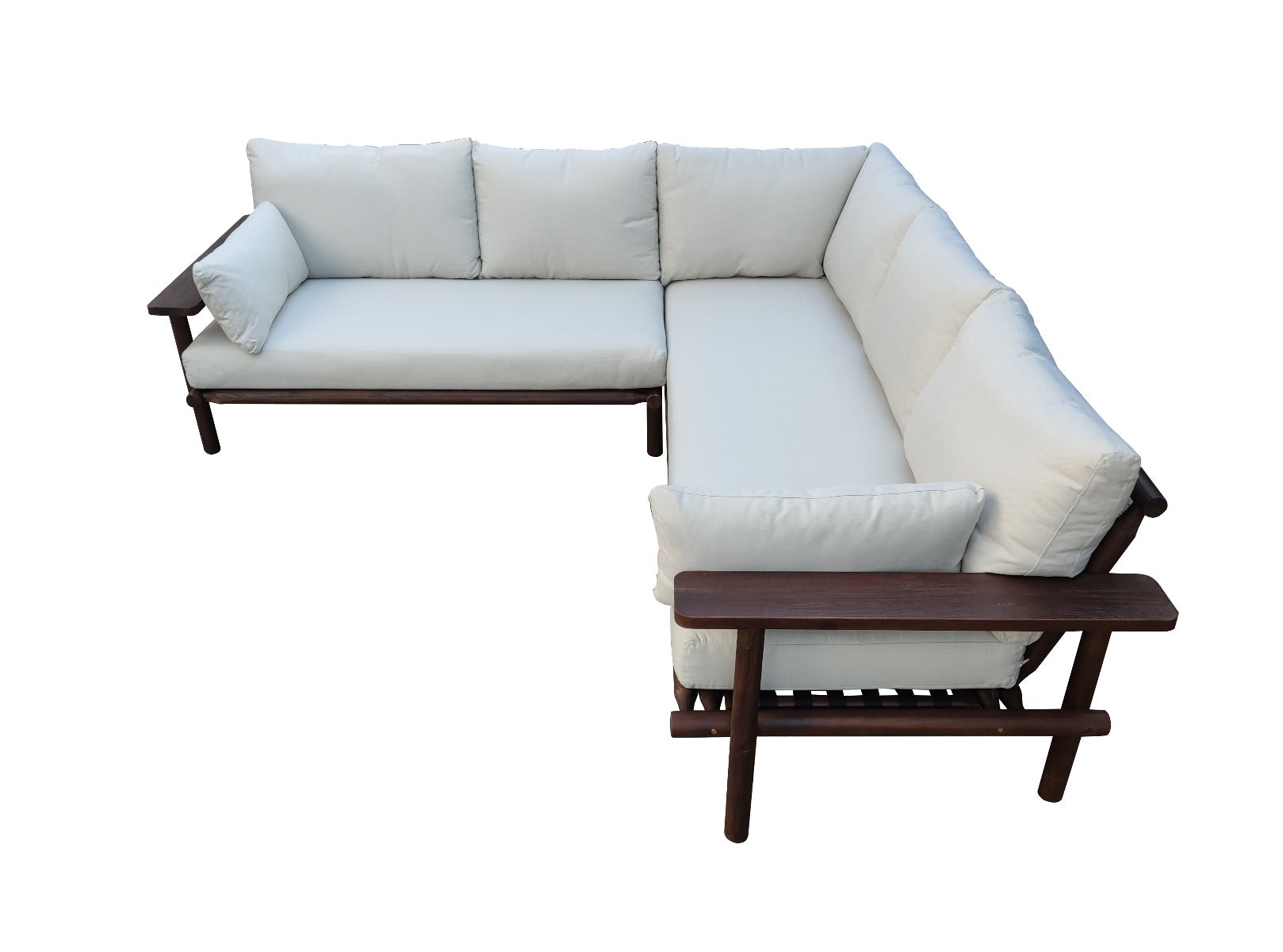 LARUNA LOUNGE CORNER SET 2-DELIG ACACIA VINTAGE DARK TEAK