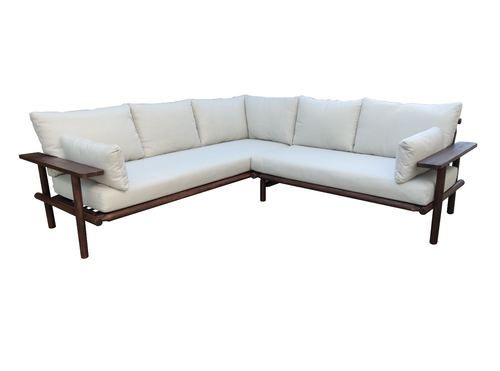 LARUNA LOUNGE CORNER SET 2-DELIG ACACIA VINTAGE DARK TEAK