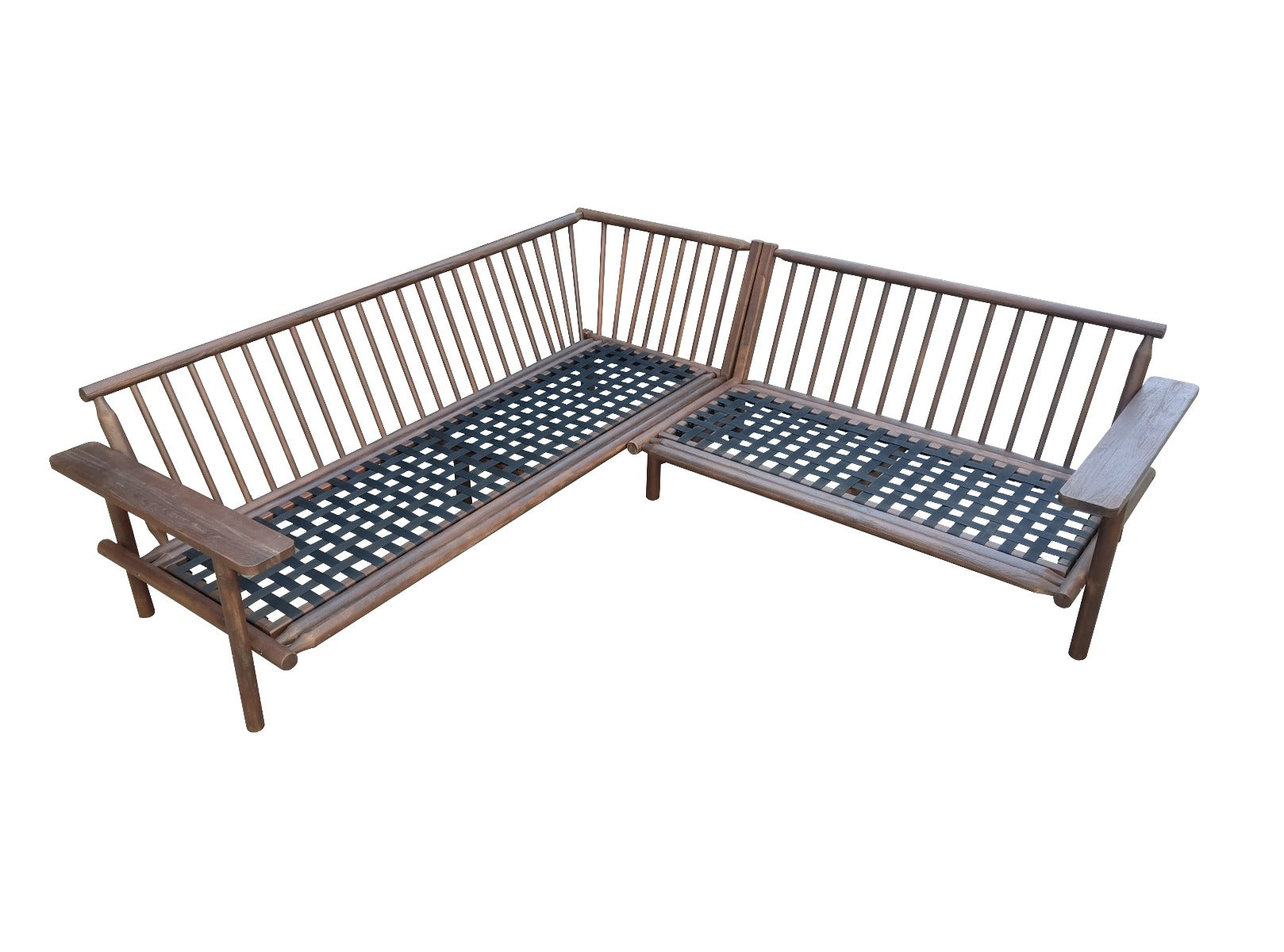 LARUNA LOUNGE CORNER SET 2-DELIG ACACIA VINTAGE DARK TEAK
