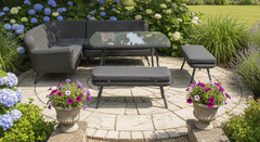 JONAH HOEK DINING SET 5-DELIG DARK GREY