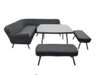 JONAH HOEK DINING SET 5-DELIG DARK GREY