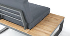 ALBUFEIRA MODULAIRE LOUNGE CORNER SET ALU ANTRACIET ACACIA LIGHT TEAK LOOK TEXTILENE ZWART ROYAL ANTHRACITE KUSSENS