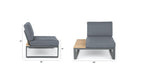 ALBUFEIRA MODULAIRE LOUNGE CORNER SET ALU ANTRACIET ACACIA LIGHT TEAK LOOK TEXTILENE ZWART ROYAL ANTHRACITE KUSSENS